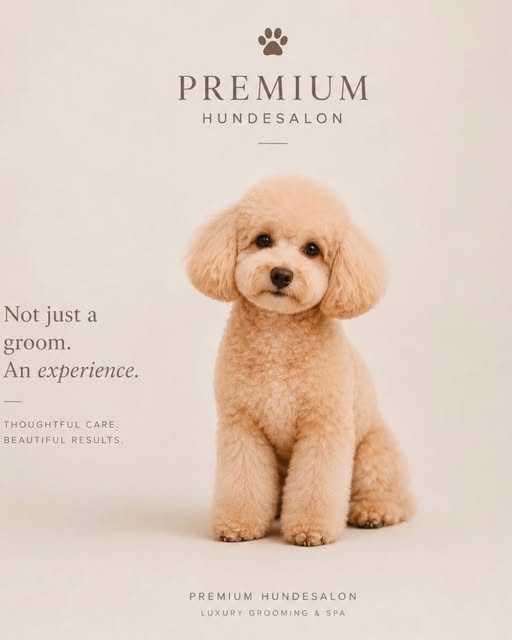Frisch frisierter Pudel im Premium Hundesalon Wien
